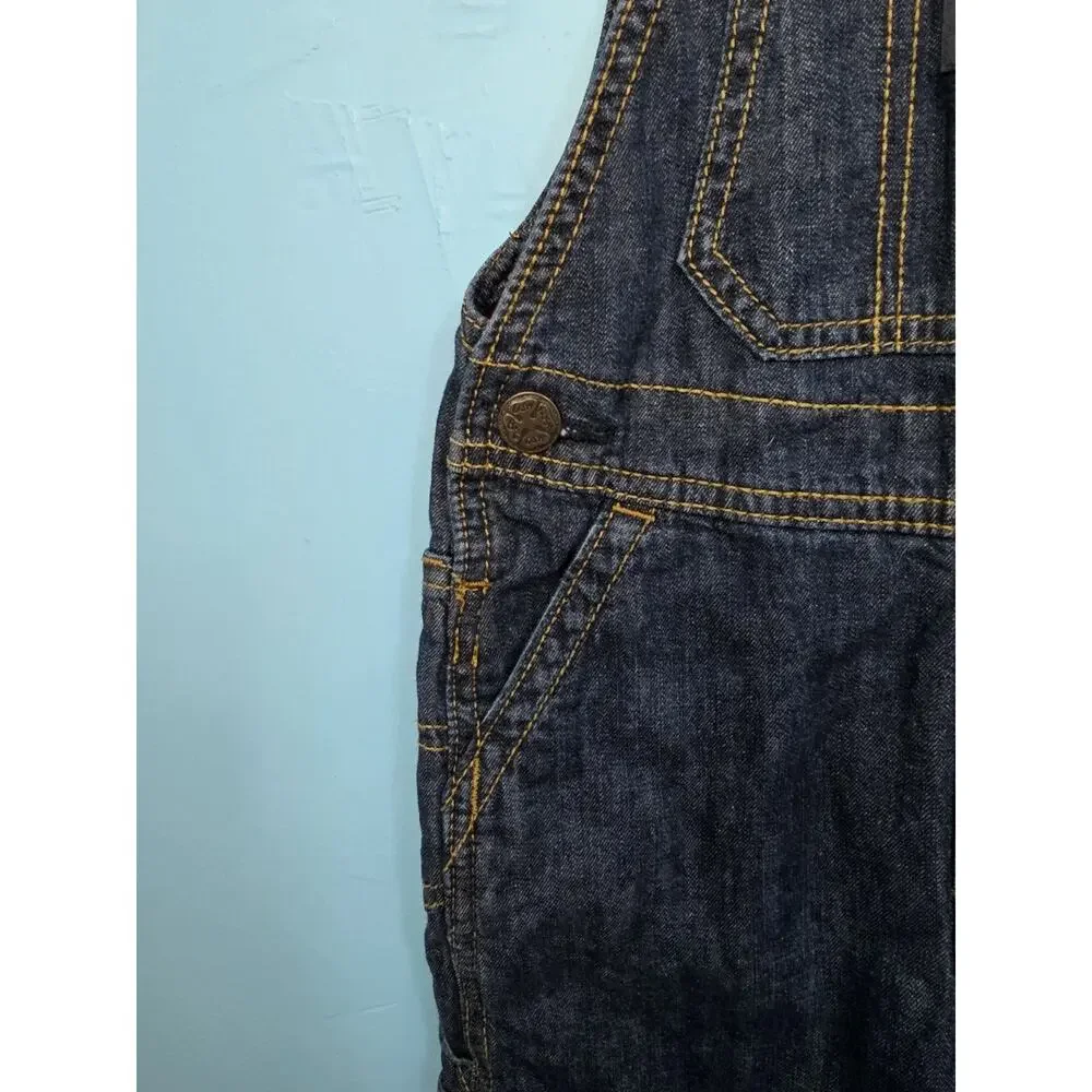 OshKosh Bgosh 3T Denim Buffalo Plaid Flannel Lined Bibs Overalls Jean Toddler